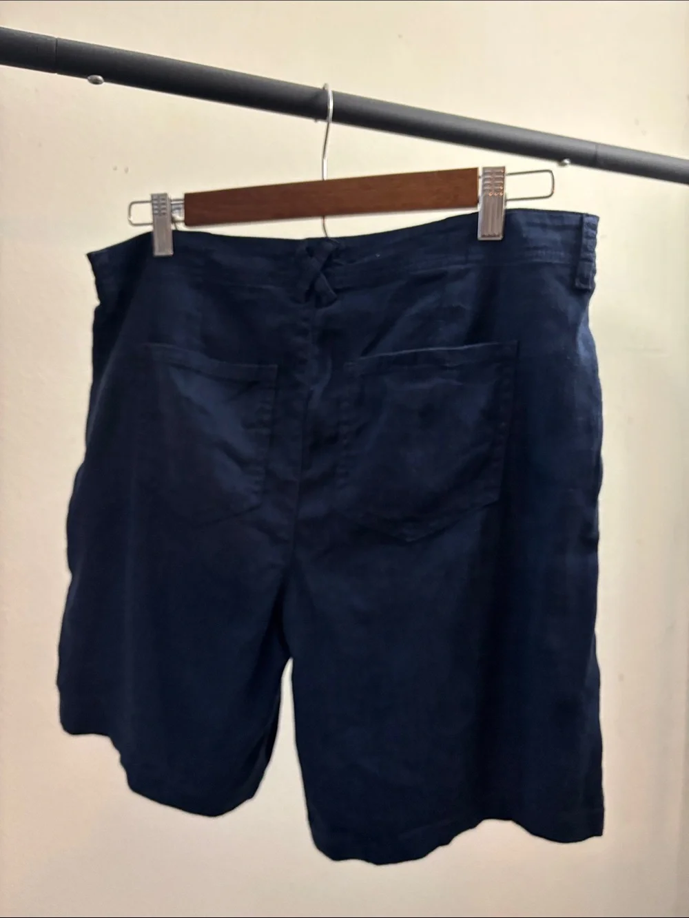 NYDJ Navy Flat Front Linen Blend Shorts Size 4